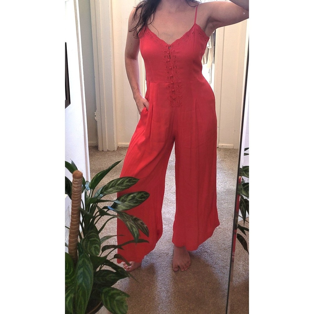 Free People | Pant Jumpsuit Romper | Coral Red | Womens